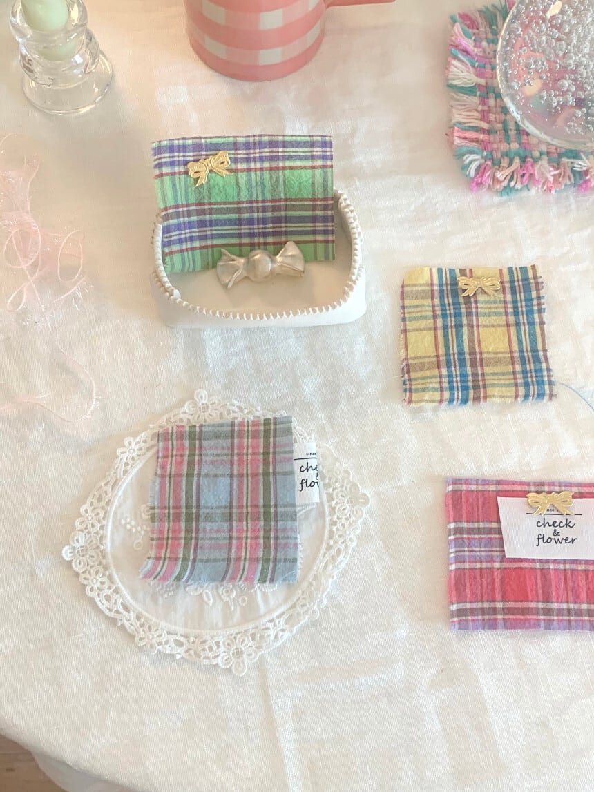 【予約】 ミニョンチェック コットンリネン生地23SS