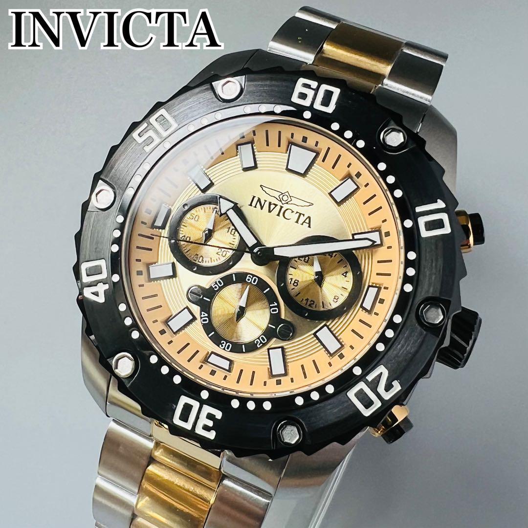 インビクタ INVICTA プロダイバー 腕時計 メンズ クォーツ 電池式 ベルト ブラック シルバー ケース直径48mm クロノグラフ 防水機能
