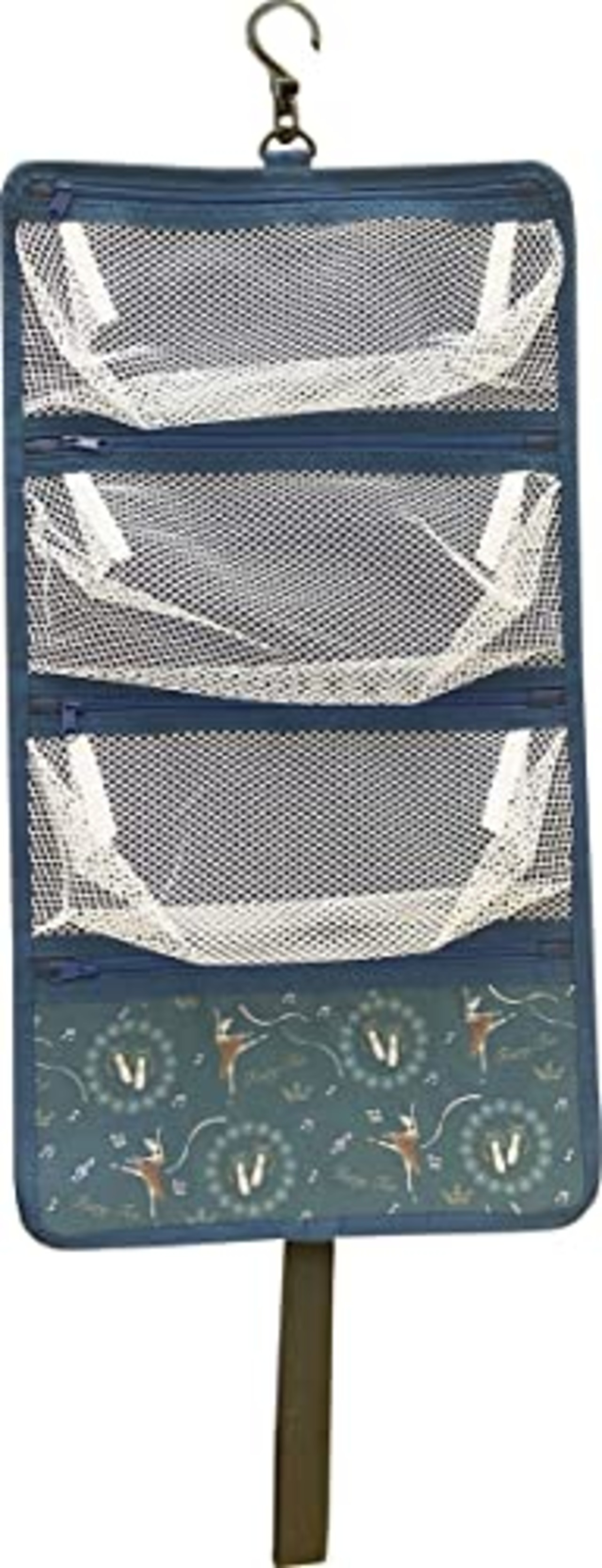 ニックナック 4連トウシューズケース ネイビー バレエ バレリーナ 可愛い コンパクト収納 ニオイ低減 サイズ:広げた状態:W28×H52cm