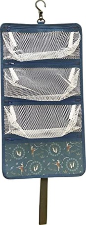 ニックナック 4連トウシューズケース ネイビー バレエ バレリーナ 可愛い コンパクト収納 ニオイ低減 サイズ:広げた状態:W28×H52cm