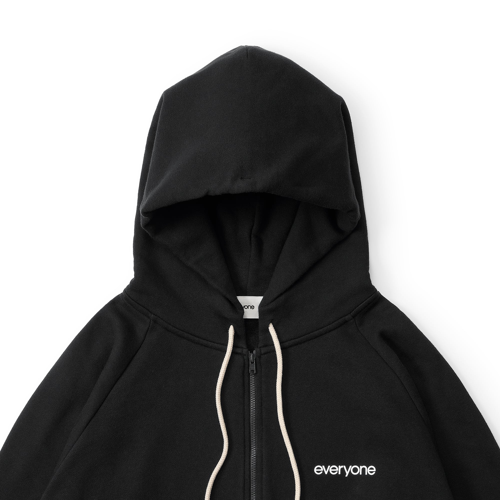 everyone original logo zip up hoodie (BLACK) | everyone