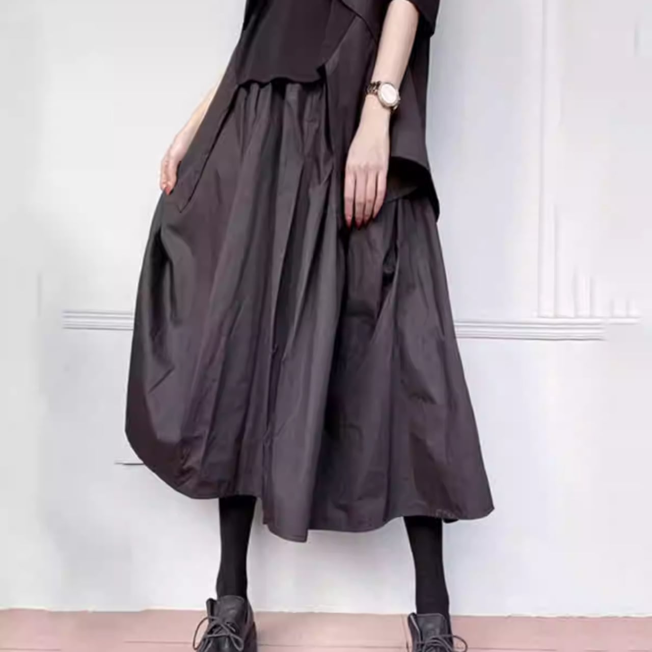 Asymmetrical Midi A-Line Skirt L00615