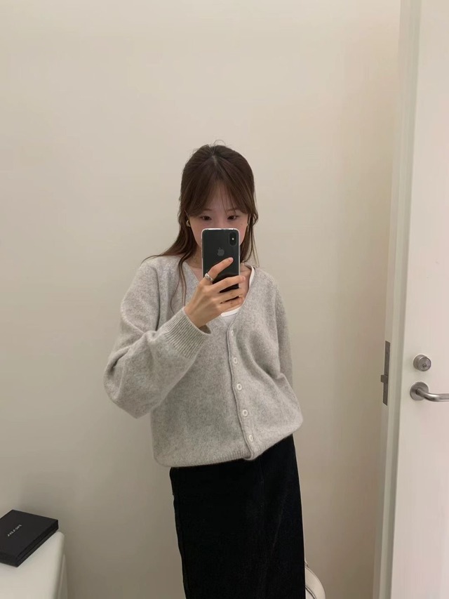 (OUNCE) raccoon brush cardigan / 3color