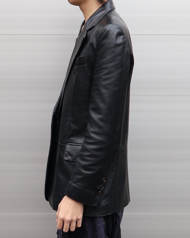 【GUCCI】Leather single tailored jacket