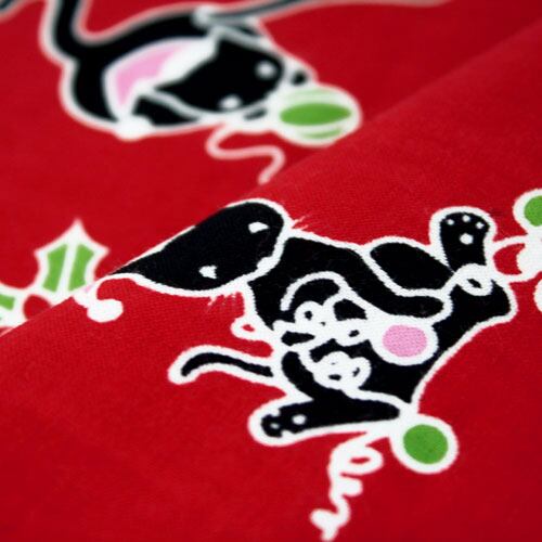 手ぬぐい「ネコのクリスマス」 | 手ぬぐい 染の安坊