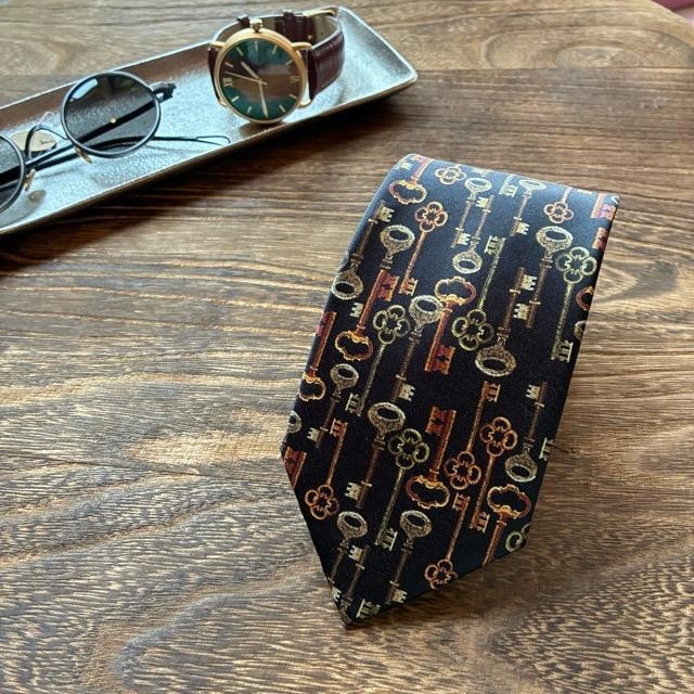 TOPANGA Accessory ヘリテージタイ　カギ　ブラック　キー　ネクタイ　プレゼント　フォーマル　カジュアル　スーツ　メール便　クラシック　ヴィンテージ　