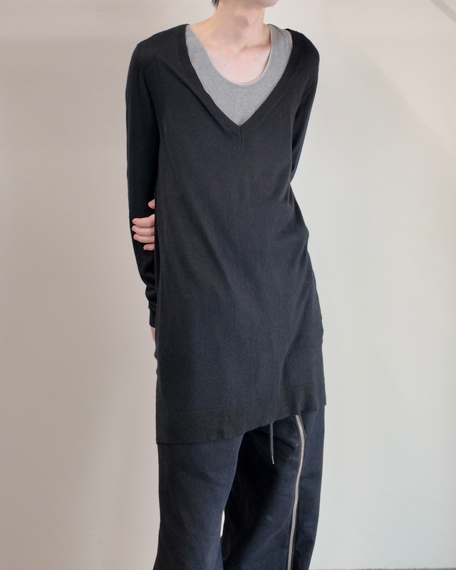 【ANN DEMEULEMEESTER】long length deformed knit
