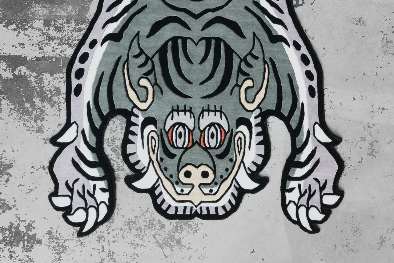 Tibetan Tiger Rug 《Lサイズ•ウール・オリジナル2・アラジングリーン