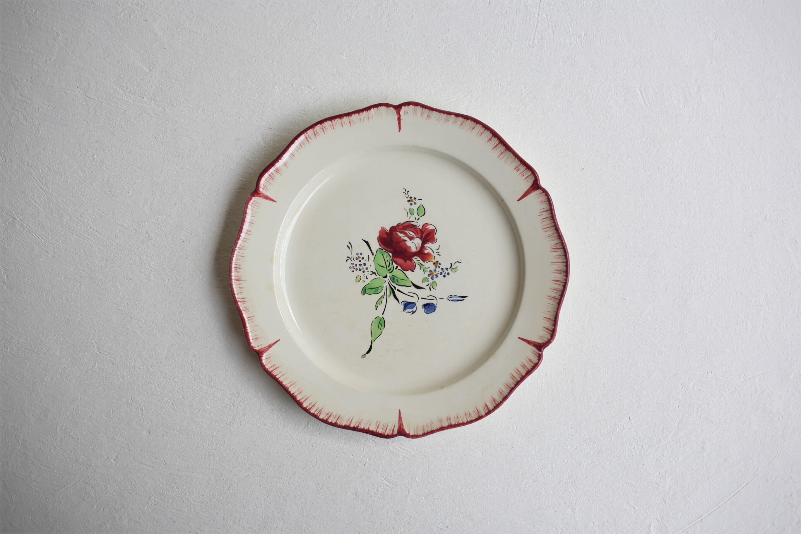 フランス アンティーク creil et montereau クレイユモントロー 平皿 25cm『RECAMIER』 N-02863-③