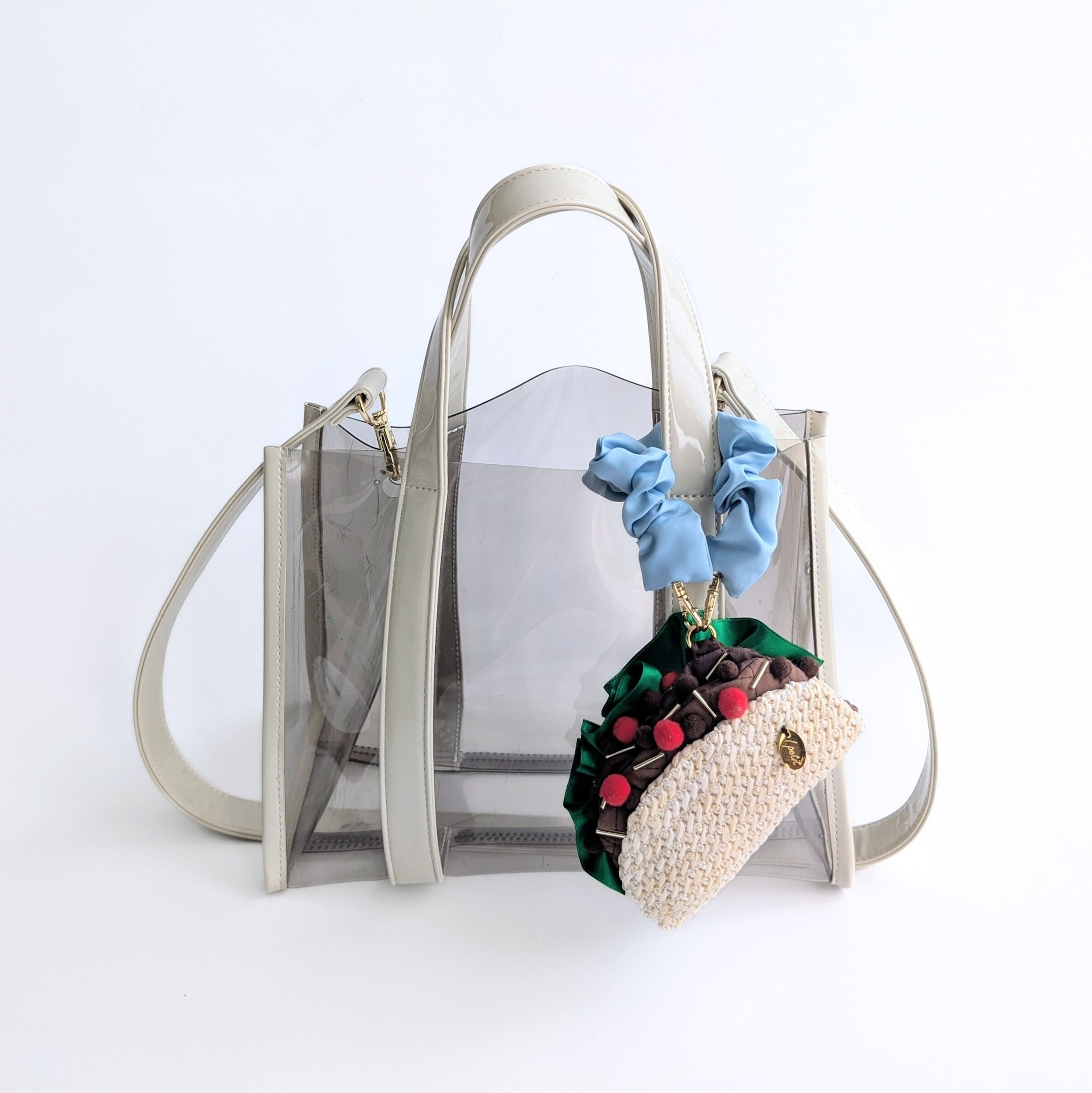 チャーム付き Sheer MINI tote bag(アイボリー)