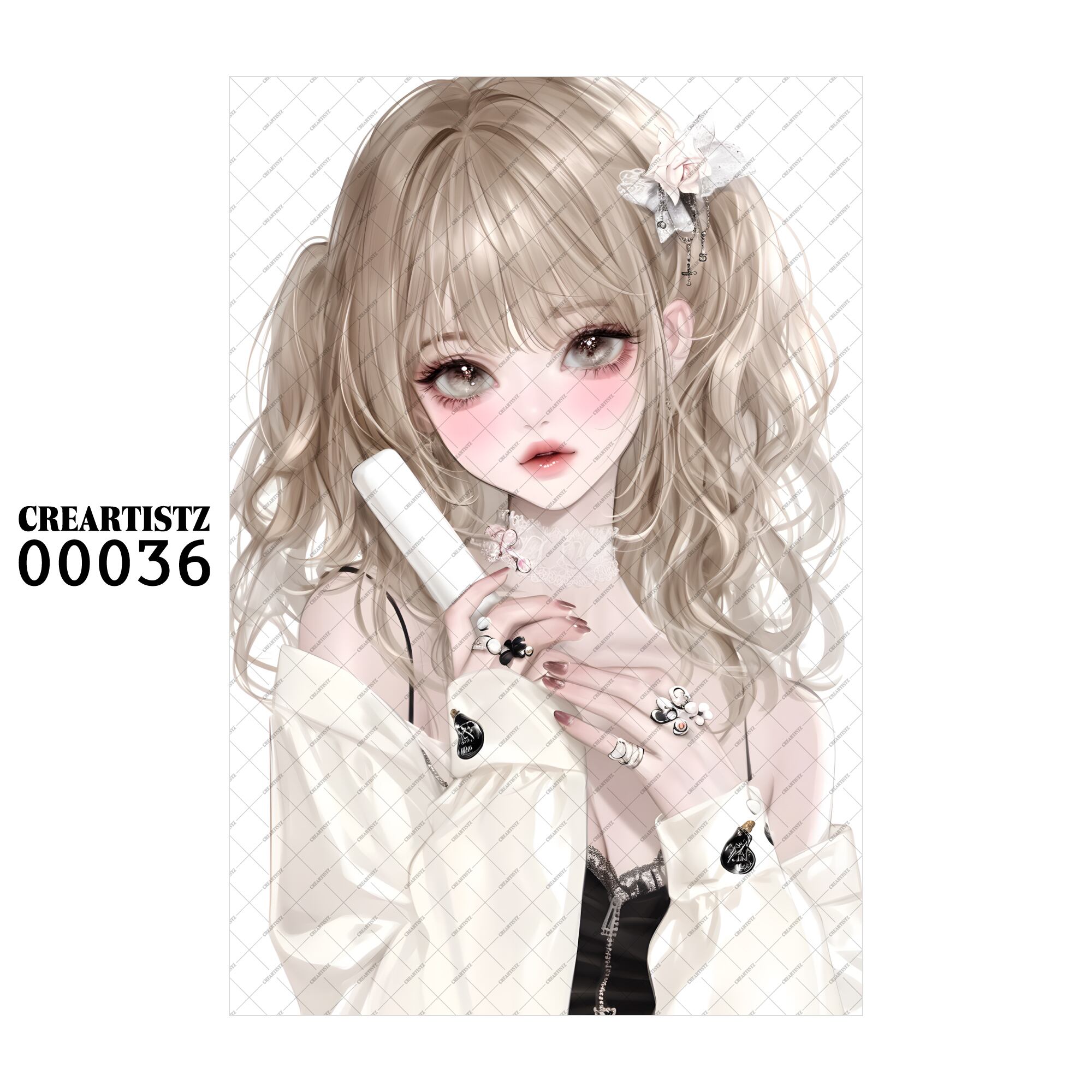 00036 ガール キュート オリジナル ペーパー/ステッカー 4枚セット CREARTISTZ