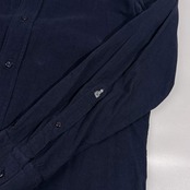 イタリア製 GUY ROVER ギローバー ピケ コーデュロイ ワイドカラー 長袖シャツ M/ネイビー メンズ