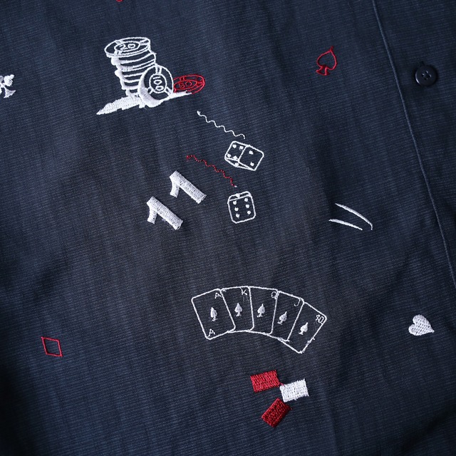 "刺繍×カジノ" many many design over  silhouette h/s shirt