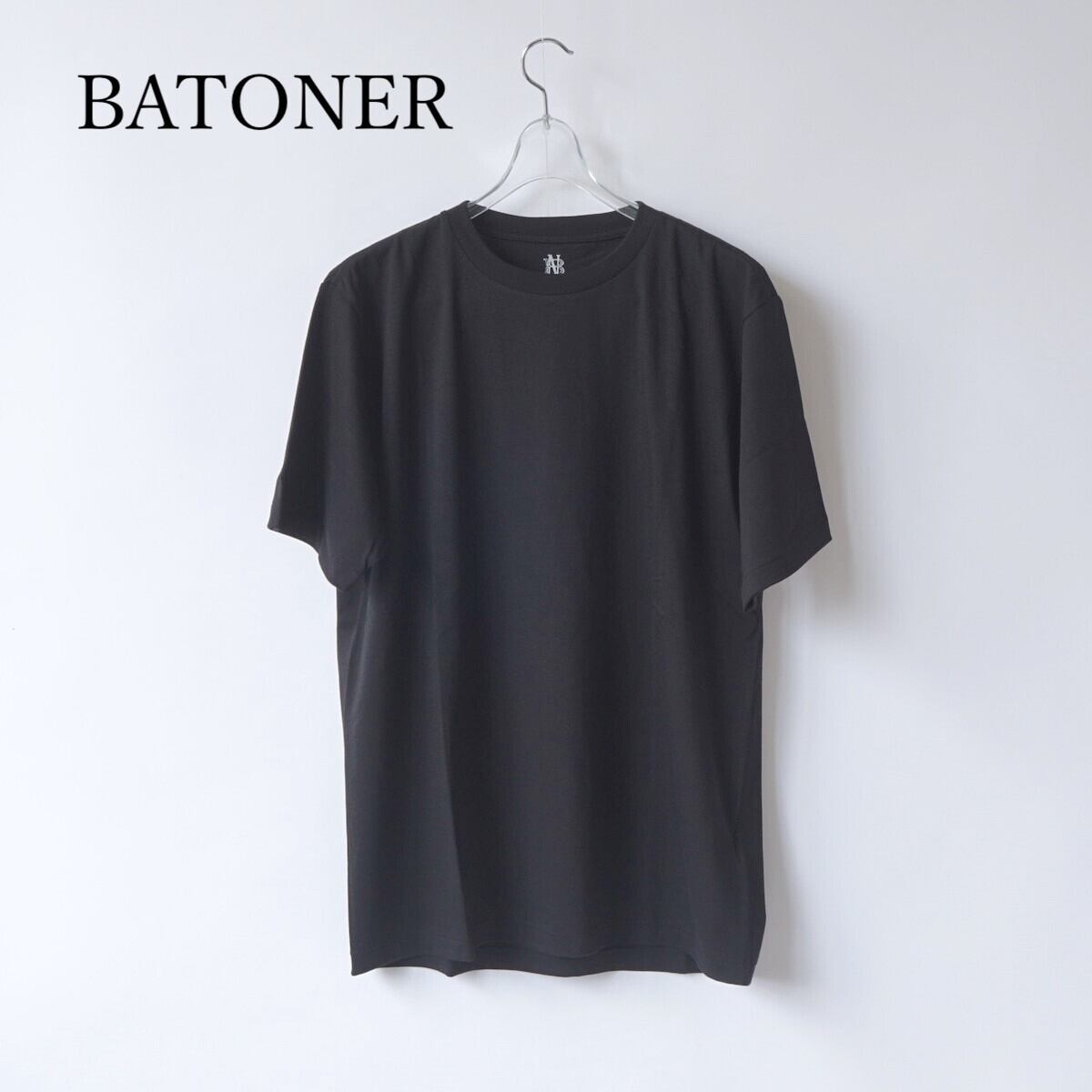 BATONER ロイヤルオーガニックコットンT 黒 2 BATONER/バトナー・ROYAL ORGANIC COTTON T-SHIRT | a flat shop