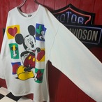 90s MICKEY UNLIMITED スウェット ビッグプリント　白　ミッキー