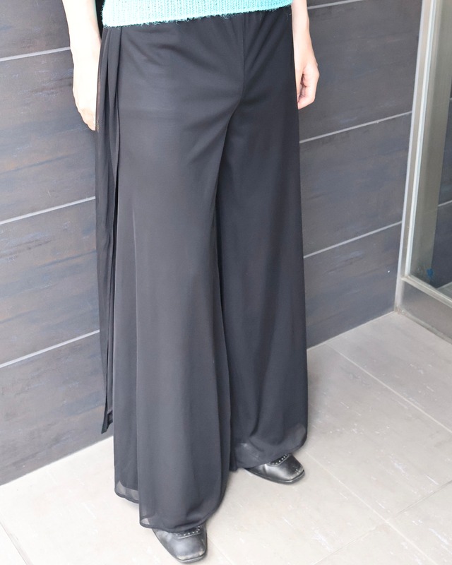 double face sheer palazzo pants
