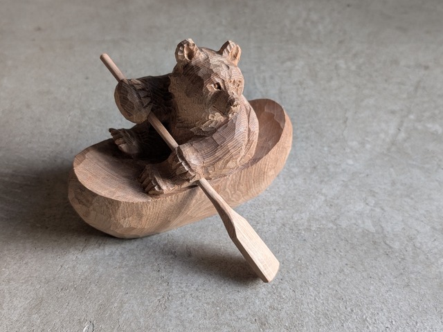 石井行男　カヌー熊 #2　|　木彫りの熊