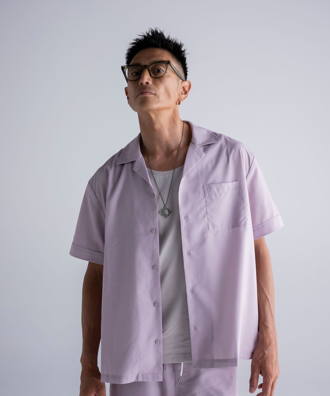Flower back print shirt［HSS002］