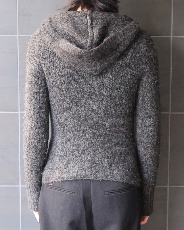 button up knit hoodie