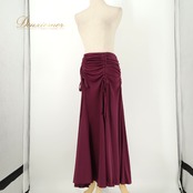 社交ダンス 衣装 Sanline サンリーヌ スカート レッスンウェア パープル系 紫 無地 シンプル フレア ギャザー リボン 華やか かわいい おしゃれ 上品 大人っぽい ダンス 練習 レッスン ダンス衣装 練習着 社交ダンス衣装