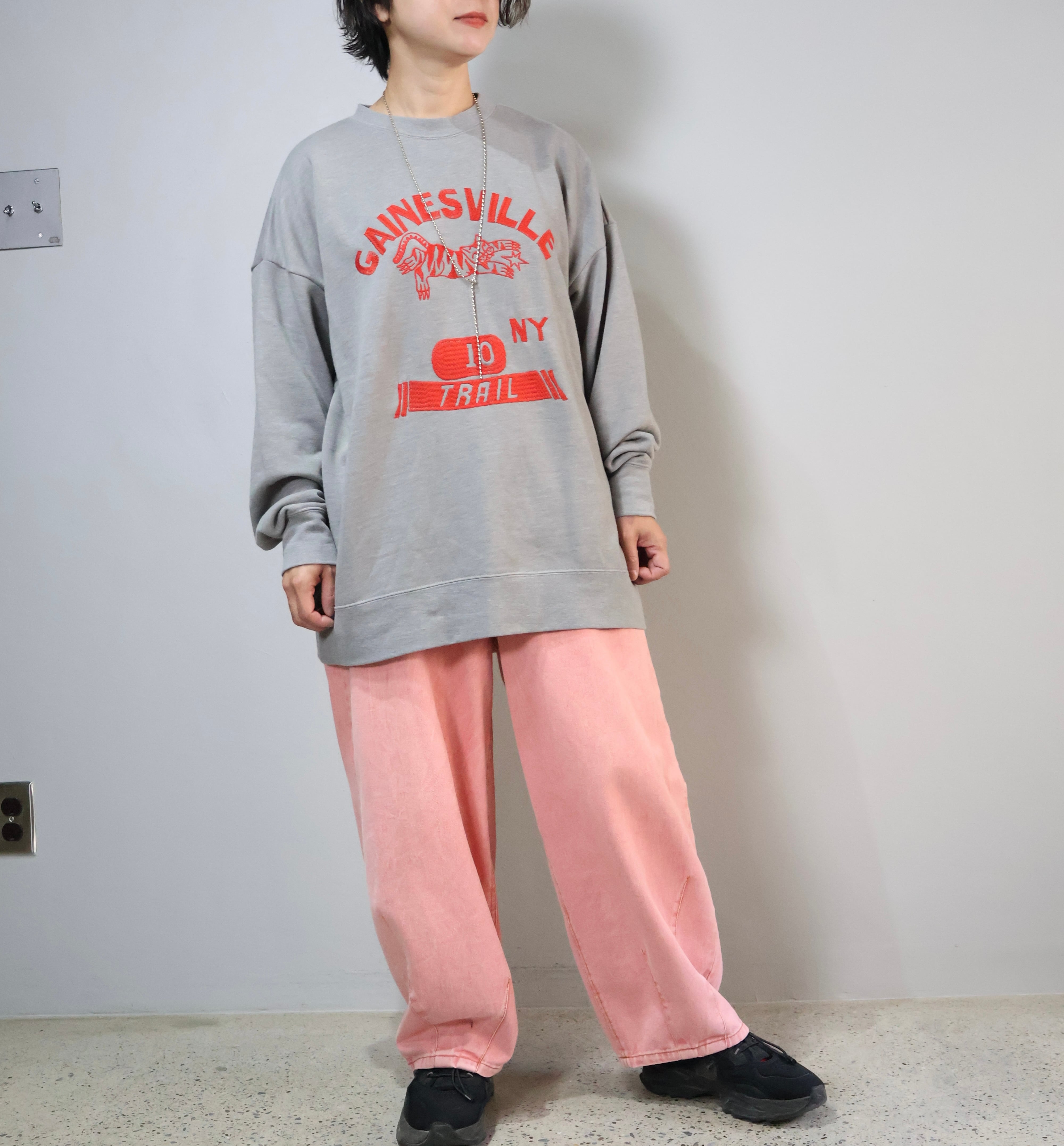 NEW！ソフト裏毛ロングクルーカレッジ刺繍【12507-299-10】2025AW