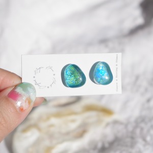 【シーグラス】 Mermaid Tears クリップイヤリング