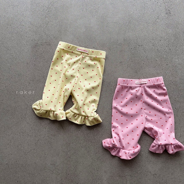 【取寄】raker|heart frill 5-length leggings|ハートフリル5分丈レギンス|XS-2XL|kids|26 summer 2nd