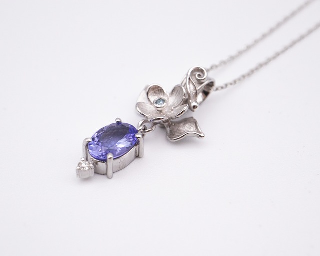 《Pt900》Petit Fleur_タンザナイト0.95ct _378