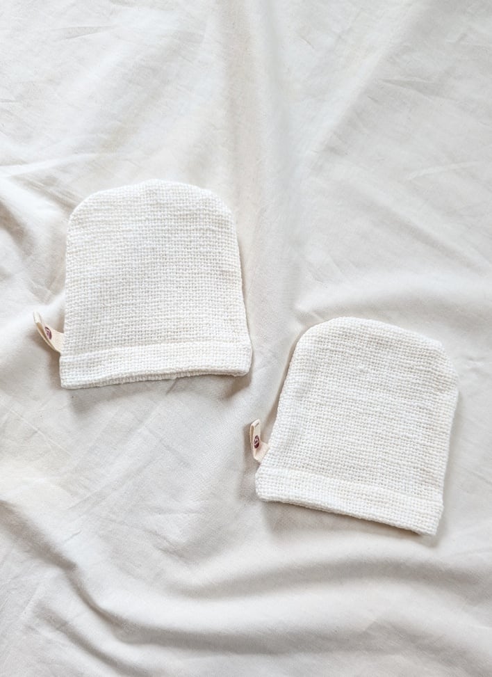 ガラ紡の和紡布ミニミトン