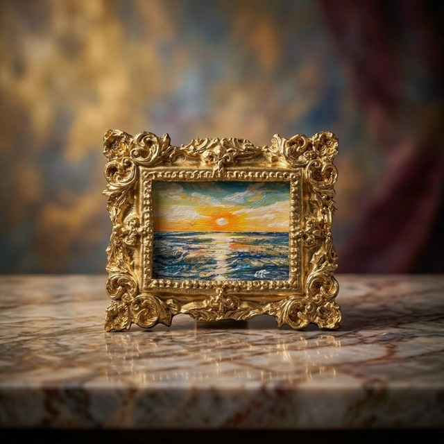 金運・開運アート】油絵 絵画【夏雲と富士を望むひまわりの丘