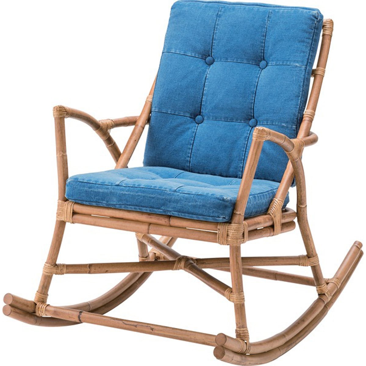 ロッキングチェア ラタン コットン ラッカー塗装