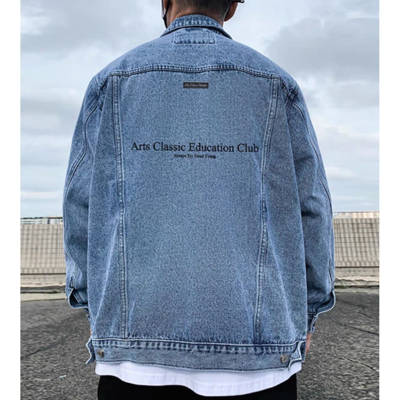 Back logo denim jacket 1185 - 3