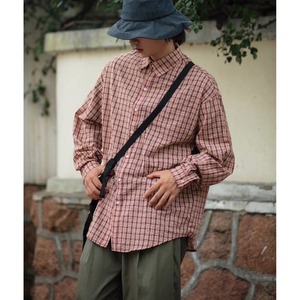Gingham check oversized shirt 0363