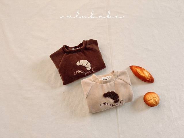 [予約][送料無料]《valubebe》Croissant velour sweatshirt (baby) 38