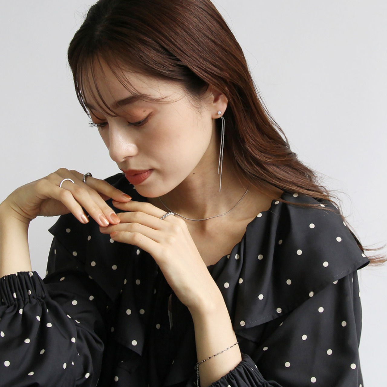 【ネコポス便】ピアス 2wayポイントジルコニアロングピアス サージカルステンレス 1970