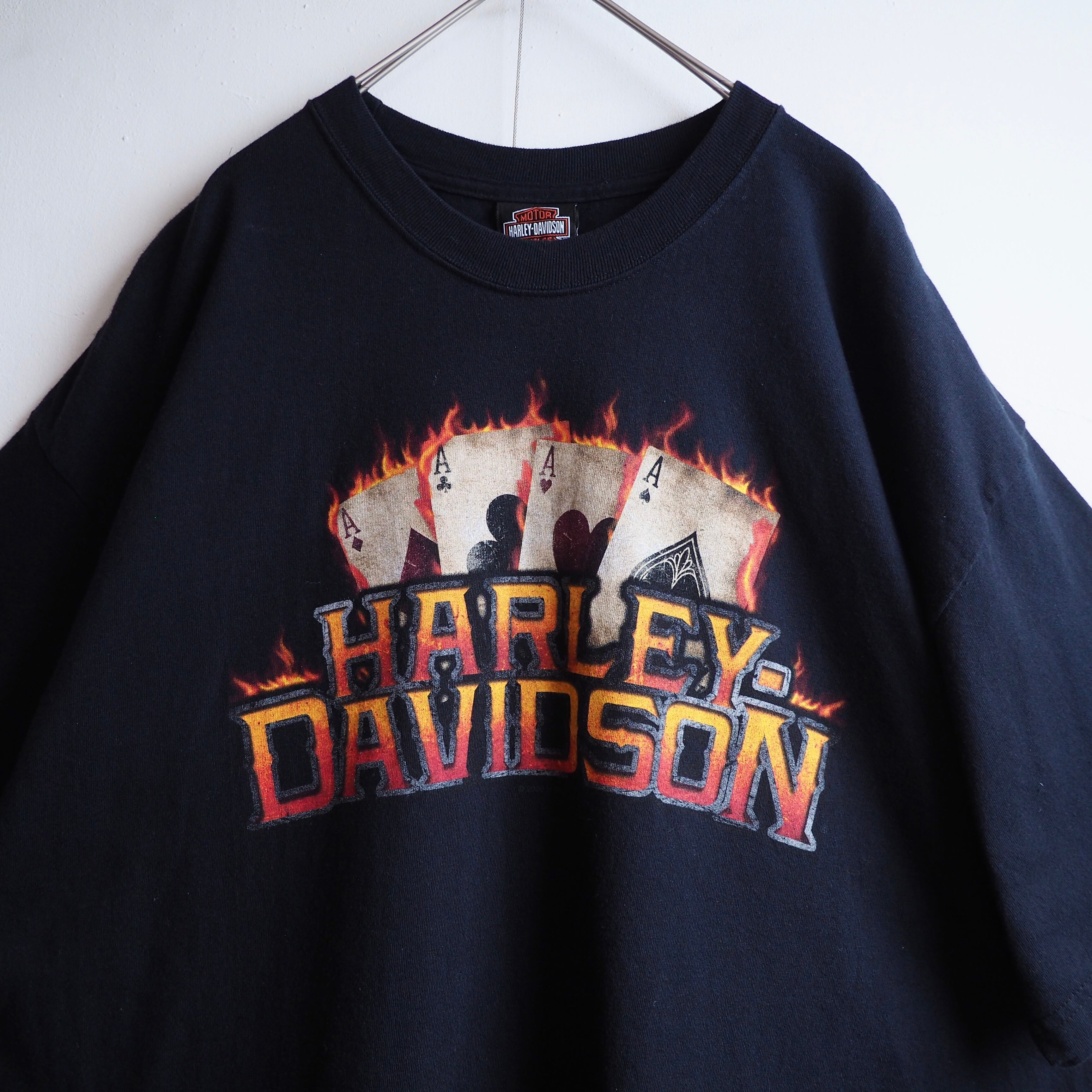 ” Harley-Davidson ” Casino printed Black loose Tee (made in Usa)