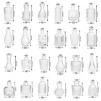 花瓶24個セット 透明の花瓶 クリア 花瓶 ヴィンテージクリアガラスの花瓶 ホームテーブルの装飾 センターピース用 小さな花瓶 シンプルなウェディングデコレーション マルチサイズ ミニビンテージガラスベース