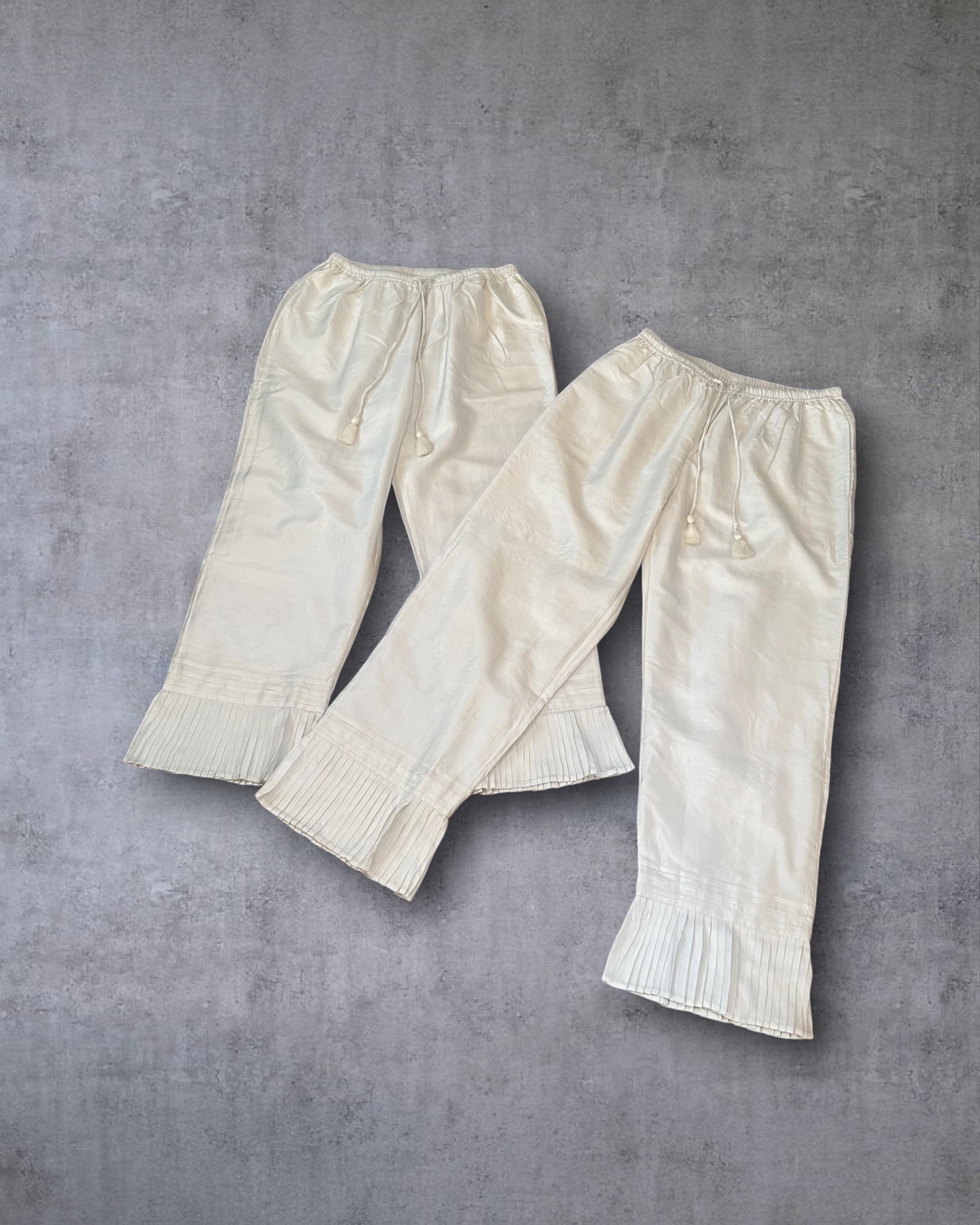 BUNON　Khadi Silk Hem Tuck Pants(Bright White)