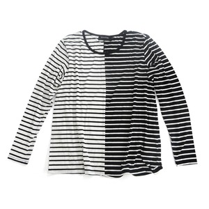 MINKPINK ボーダー長袖カットソーBlack/white stripe