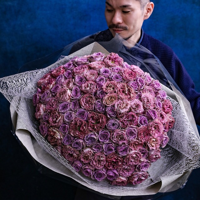 【１日１束限定・PREMIUM】 100本の生花バラの花束(アンティークMIX)