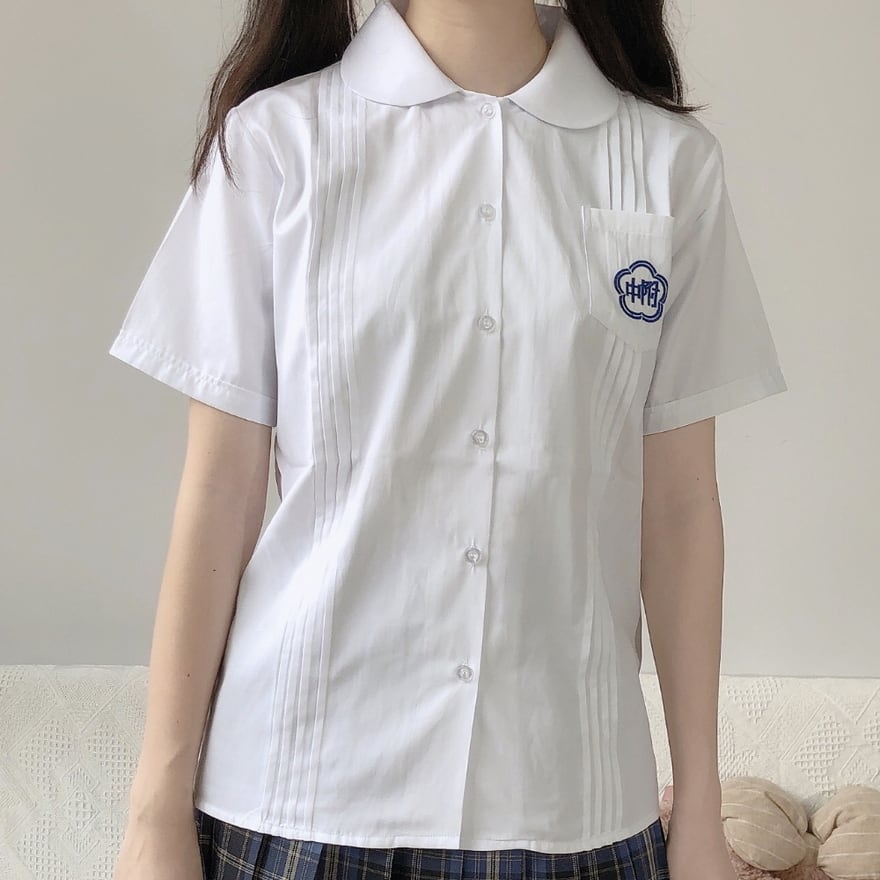 サブカル 服 地雷系 通販 梦梦の工作室シリーズ シャツ 半袖 蝶ネクタイ ソフトロリータ 制服 おちゃめ かわいい 学園風