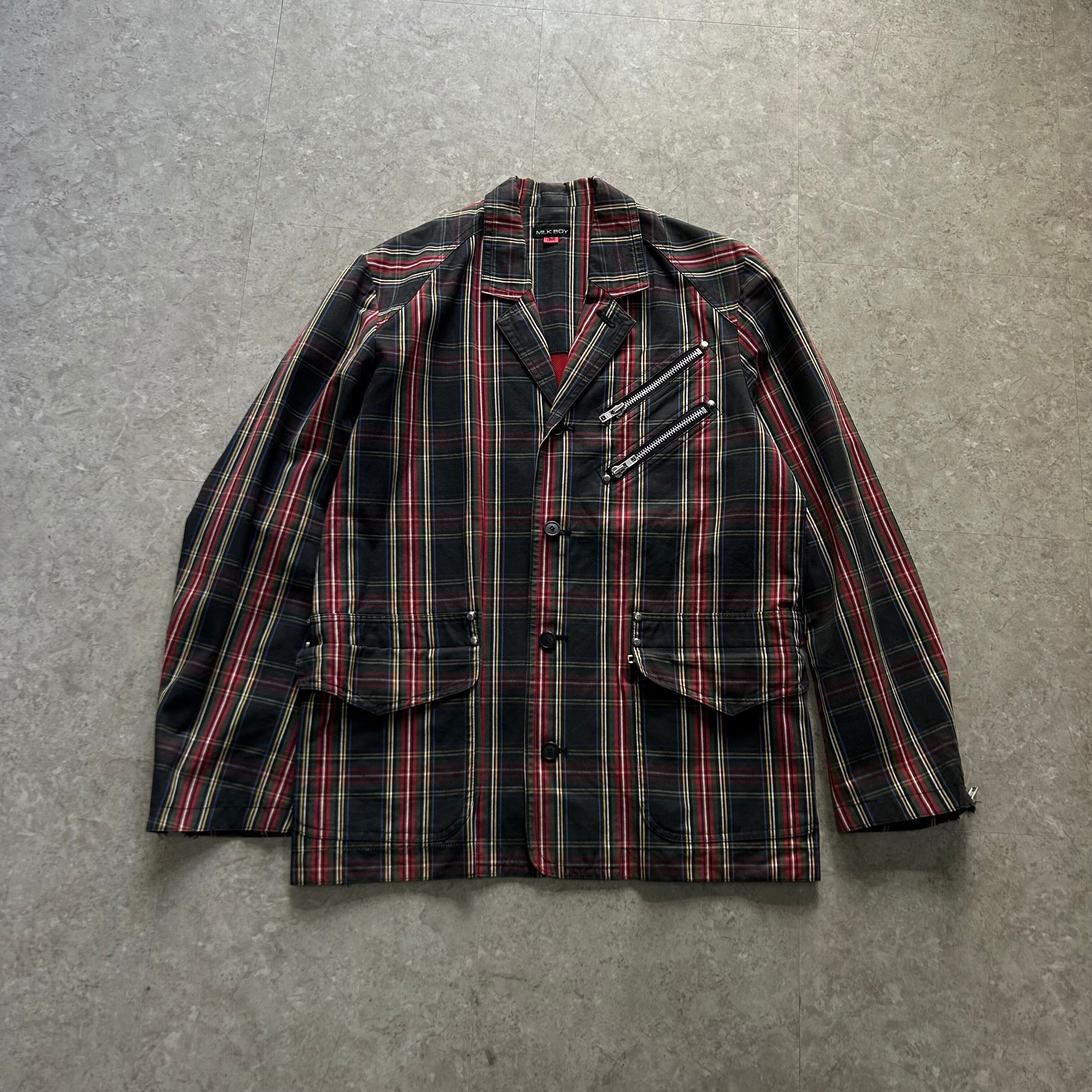 "JKTのみ"00s MILK BOY check pattern cotton fabric jacket【仙台店】