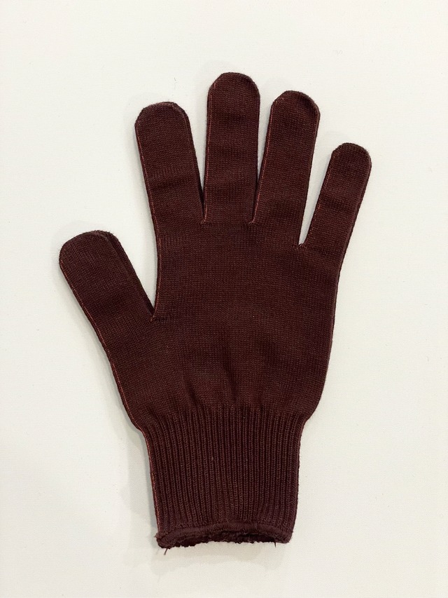 TrAnsference pre-fix cotton knit glove - burnt object dyed