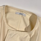 relume レリューム ノーカラー  ウエストドローコード コットン ジャケット F/ホワイト系 レディース