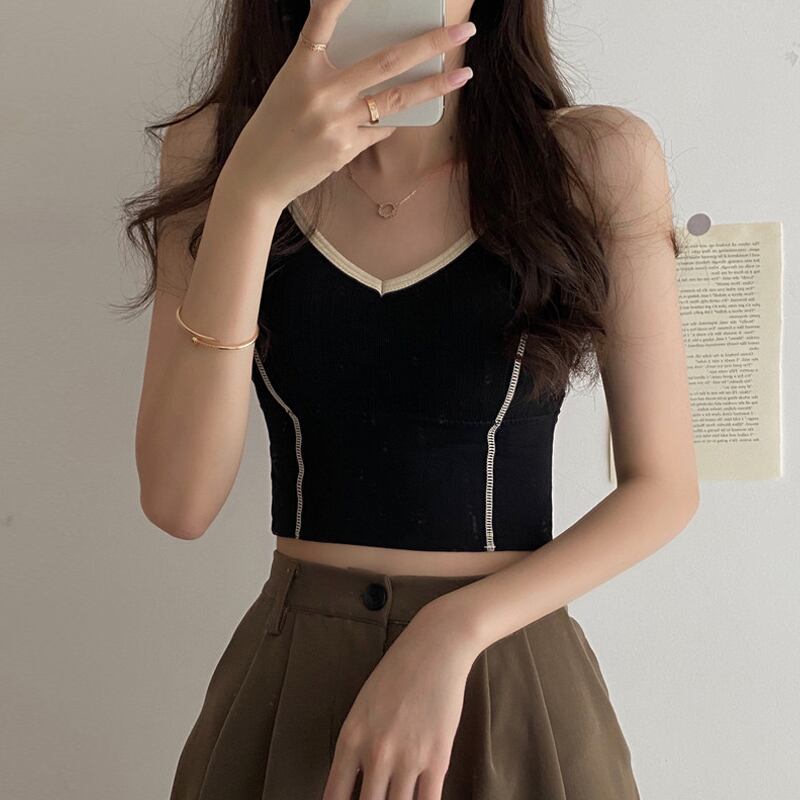 サマーレッドスリムリング トップス 夏物 指輪 試着室35942142850