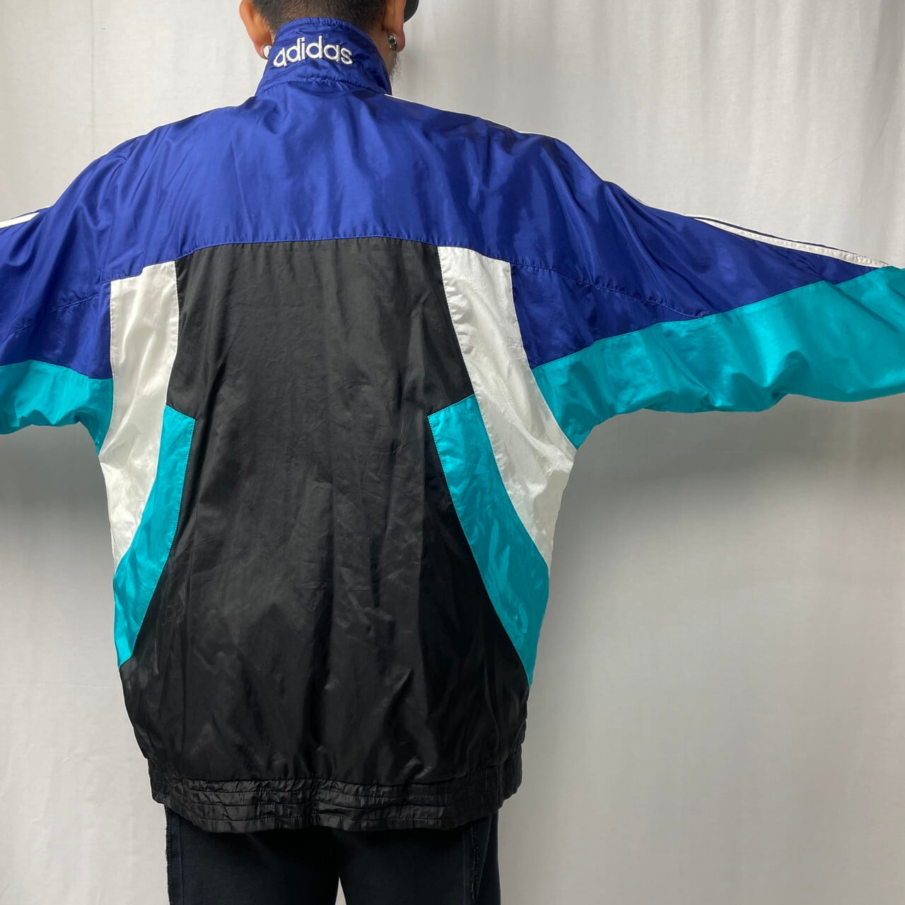 80年代 adidas アディダス ナイロン トラックジャケット メンズXL相当 