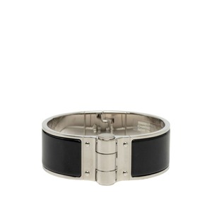 エルメス シャニエール ブレスレット バングル シルバー ブラック ノワール メタル エナメル レディース HERMES 【中古】