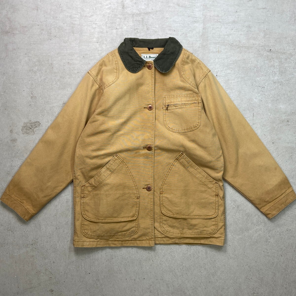 80年代 USA製 L.L.Bean エルエルビーン ダック地 コーデュロイ襟