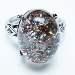 ガーデンクォーツ 指輪 ガーデン水晶 リング フリーサイズ 12号 一点物 メール便可 [M便 1/20] 115-6994