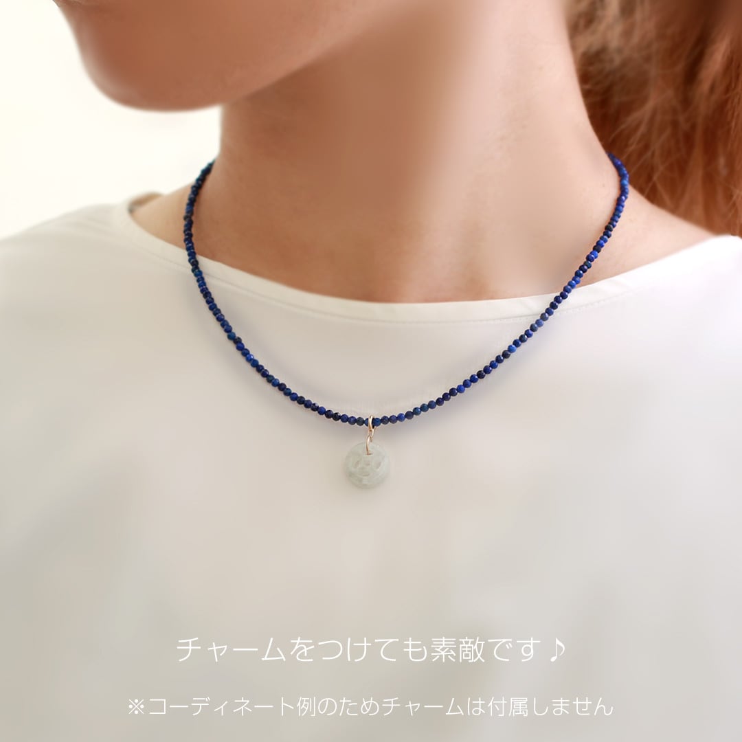 ラピスラズリネックレスヘマタイトミラーカット金メッキNO25-2338